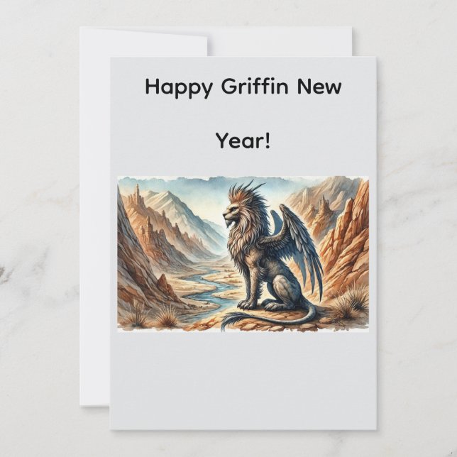 Cartes Pour Fêtes Annuelles Griffin New Year! (Devant)