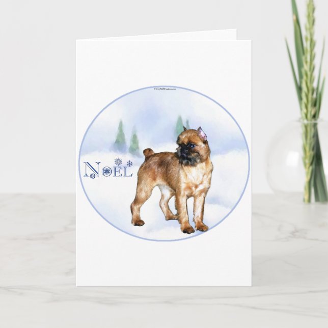 Cartes Pour Fêtes Annuelles Griffon Noel de Bruxelles (Devant)