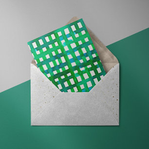 Cartes Pour Fêtes Annuelles Grille aquarelle - vert