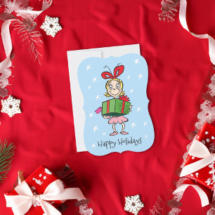 Cartes Pour Fêtes Annuelles Grille   Cindy-Lou Qui - Tenant Présent