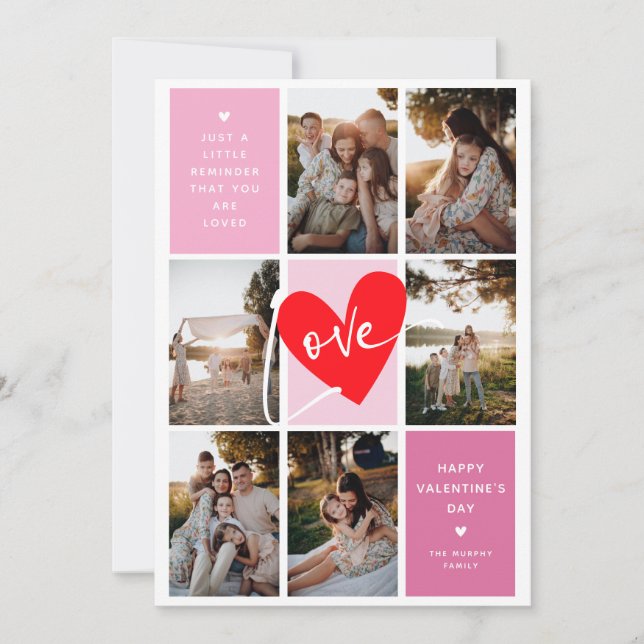 Cartes Pour Fêtes Annuelles Grille de photos d'amour pour la Saint-Valentin (Devant)