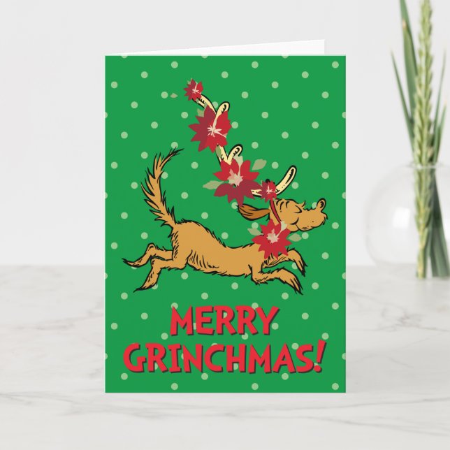 Cartes Pour Fêtes Annuelles Grille | Max Christmas Pointsettia (Devant)
