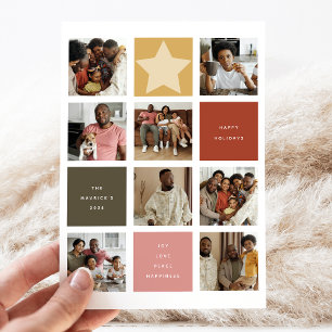 Cartes Pour Fêtes Annuelles Grille photo de Cube Contemporain Noël