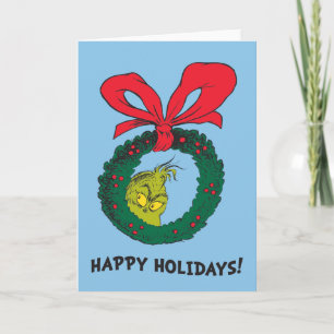 Cartes Pour Fêtes Annuelles Grinch classique   Christmas Wreath