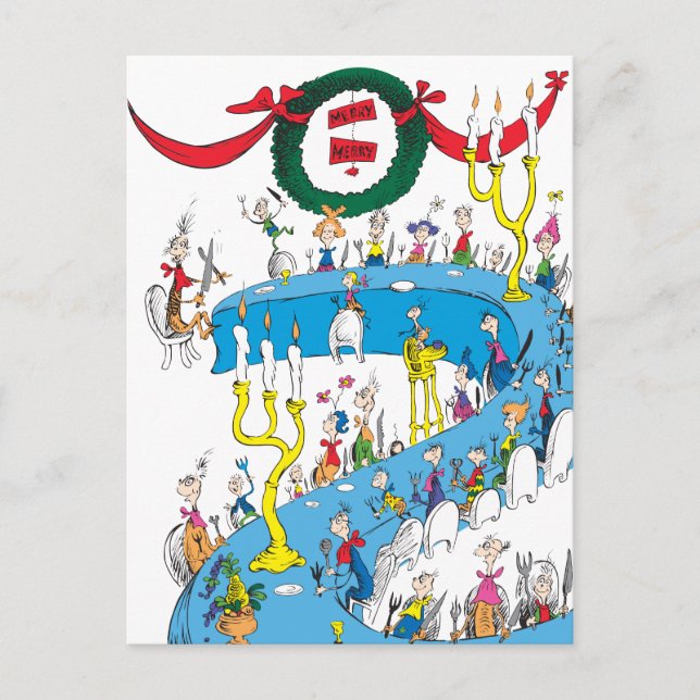 Cartes Pour Fêtes Annuelles Grinch Classique | Fête Joyeuse et Merveilleuse (Devant)