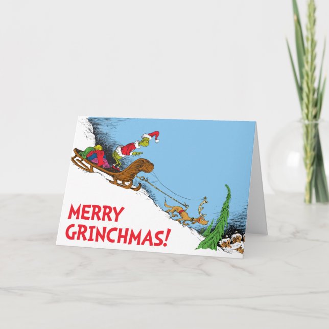 Cartes Pour Fêtes Annuelles Grinch classique | Grinch et Reindeer Max (Devant)