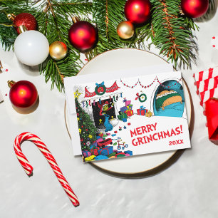Cartes Pour Fêtes Annuelles Grinch classique Grinch in Chimney
