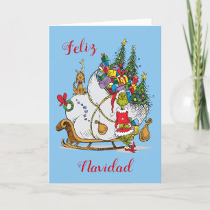 Cartes Pour Fêtes Annuelles Grinch classique   Grinch & Max avec Sleigh