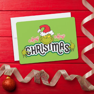 Cartes Pour Fêtes Annuelles Grinch Classique Joyeux Joyeux Noël
