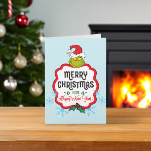 Cartes Pour Fêtes Annuelles Grinch classique   Joyeux Noël et Joyeux nouvel Y