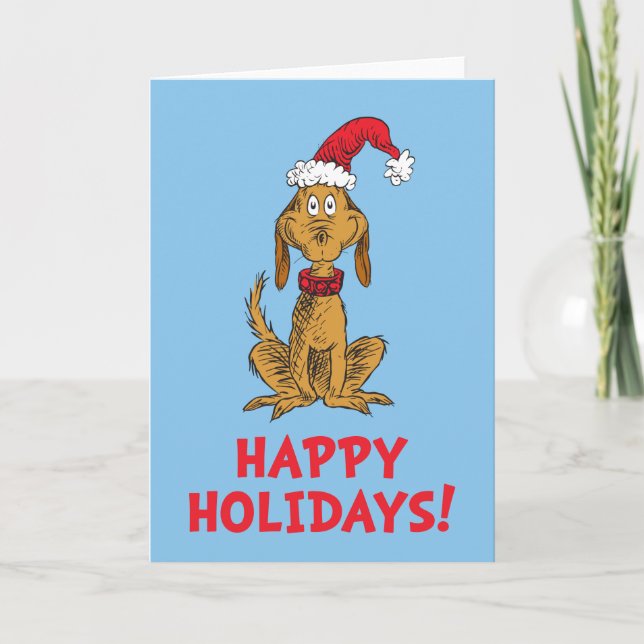 Cartes Pour Fêtes Annuelles Grinch classique | Max - Santa Hat (Devant)