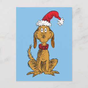 Cartes Pour Fêtes Annuelles Grinch classique   Max - Santa Hat