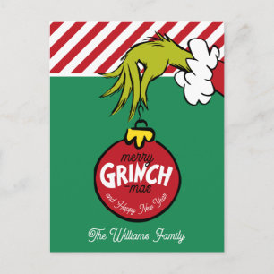 Cartes Pour Fêtes Annuelles Grinch Ornement Personnalisé