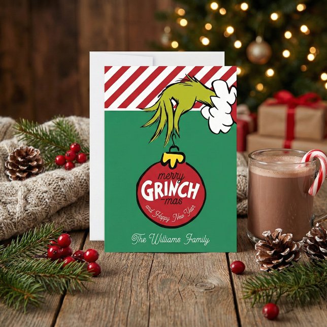 Cartes Pour Fêtes Annuelles Grinch | Ornement Personnalisé (Créateur téléchargé)