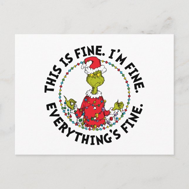 Cartes Pour Fêtes Annuelles Grinch | Tout va bien (Devant)
