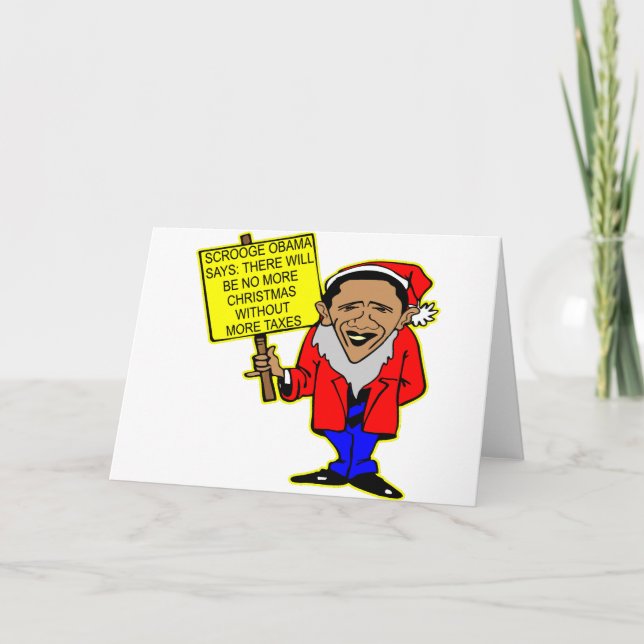 Cartes Pour Fêtes Annuelles Grippe-sou d'Obama aucun Noël plus d'impôts (Devant)