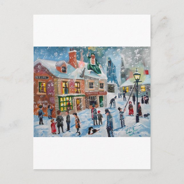 Cartes Pour Fêtes Annuelles Grippe-sou fantômes d'une scène de neige d'hiver (Devant)