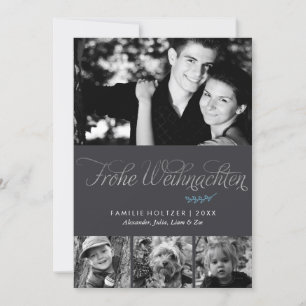 Cartes Pour Fêtes Annuelles Gris et argent Frohe Weihnachten Photo