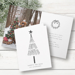 Cartes Pour Fêtes Annuelles Gris foncé moderne pin de Noël photo