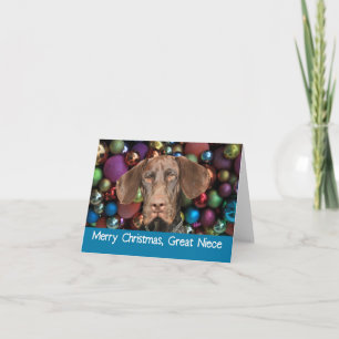 Cartes Pour Fêtes Annuelles Grizzly brillant Grande nièce Joyeux X mas