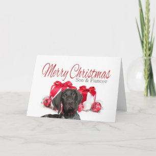 Cartes Pour Fêtes Annuelles Grizzly brillant Son & Fiancée Joyeux Noël