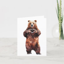 Grizzly Ours coeur d'amour avec les griffes