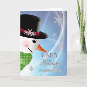 Cartes Pour Fêtes Annuelles Gros plan Snowman - Noël -Petite-fille