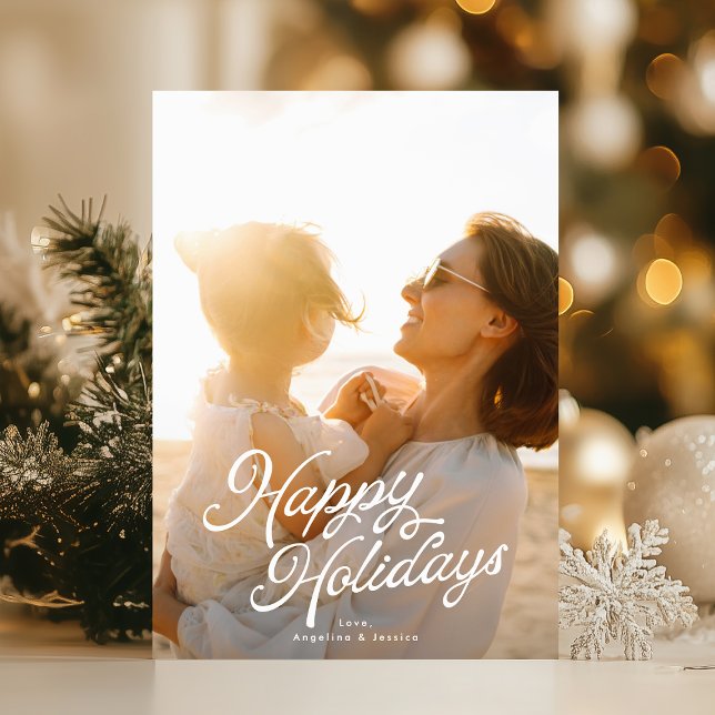 Cartes Pour Fêtes Annuelles Grosse photo blanc superposition Joyeux Noël (Créateur téléchargé)