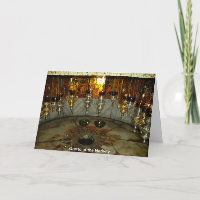 Cartes Pour Fêtes Annuelles Grotte de la nativité (Devant)