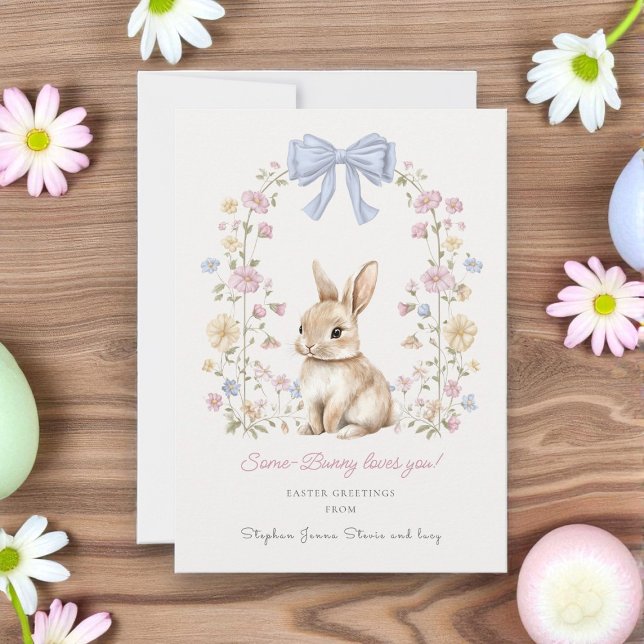 Cartes Pour Fêtes Annuelles Grotte de Whimsical Floral Salutation de Pâques (Créateur téléchargé)