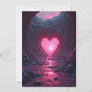 Cartes Pour Fêtes Annuelles Grotte du coeur romantique
