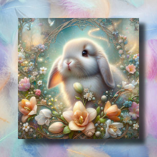 Cartes Pour Fêtes Annuelles Grotte mignonne de lop Earl Bunny Art Nouveau