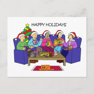 Cartes Pour Fêtes Annuelles Groupe de dessins animés Happy Holidays