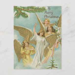 Cartes Pour Fêtes Annuelles Groupe vintage d'anges de Noël