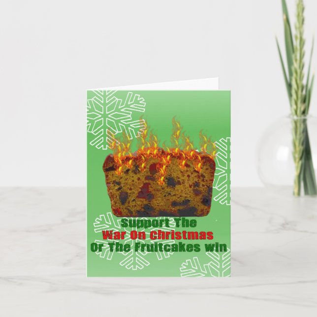 Cartes Pour Fêtes Annuelles Guerre contre les gâteaux aux fruits (Devant)