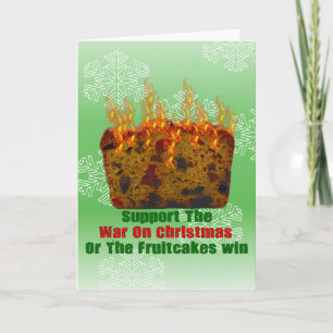 Cartes Pour Fêtes Annuelles Guerre contre les gâteaux aux fruits