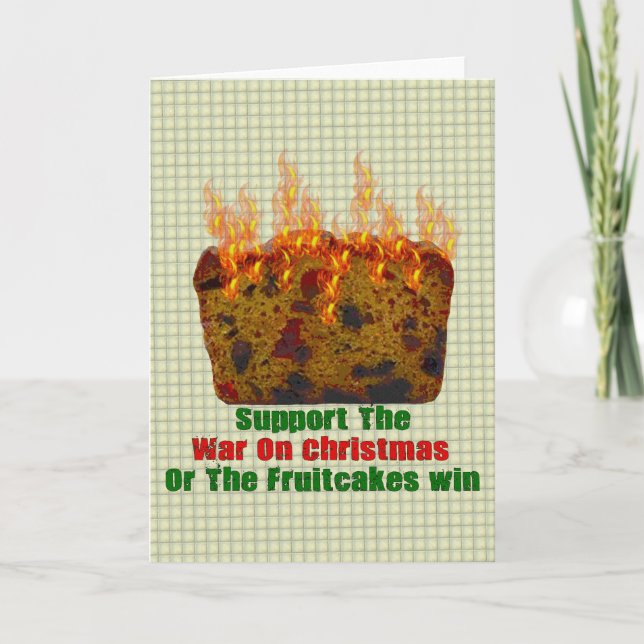 Cartes Pour Fêtes Annuelles Guerre contre les gâteaux aux fruits (Devant)