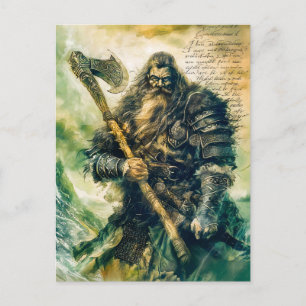 Cartes Pour Fêtes Annuelles Guerrier Viking Fier en Armure