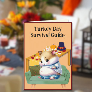 Cartes Pour Fêtes Annuelles Guide de survie mignon pour le jour de Thanksgivin
