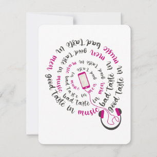 Cartes Pour Fêtes Annuelles Guillemet de fille Bon goût en musique mauvais goû