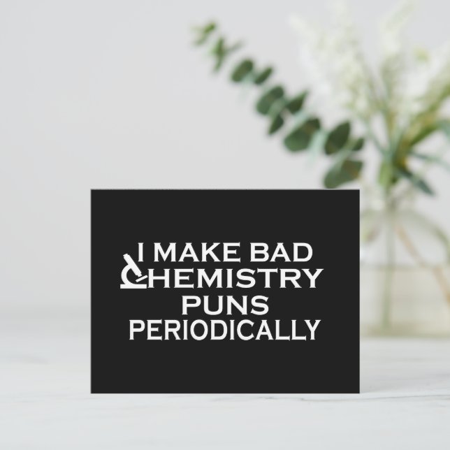 Cartes Pour Fêtes Annuelles Guillemets de chimie amusants pour chimiste (Debout devant)