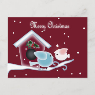 Cartes Pour Fêtes Annuelles Guimauve Baiser Amour Oiseaux Notre Premier Noël