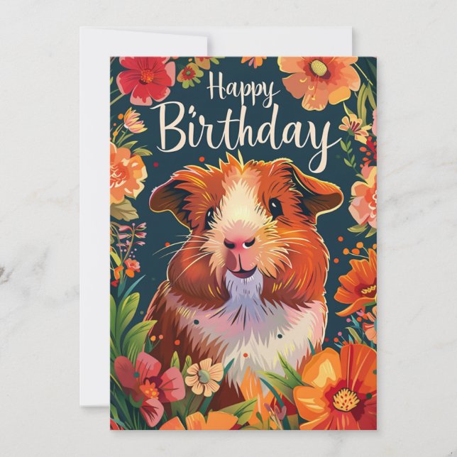 Cartes Pour Fêtes Annuelles Guinée Pig Joyeux anniversaire (Devant)