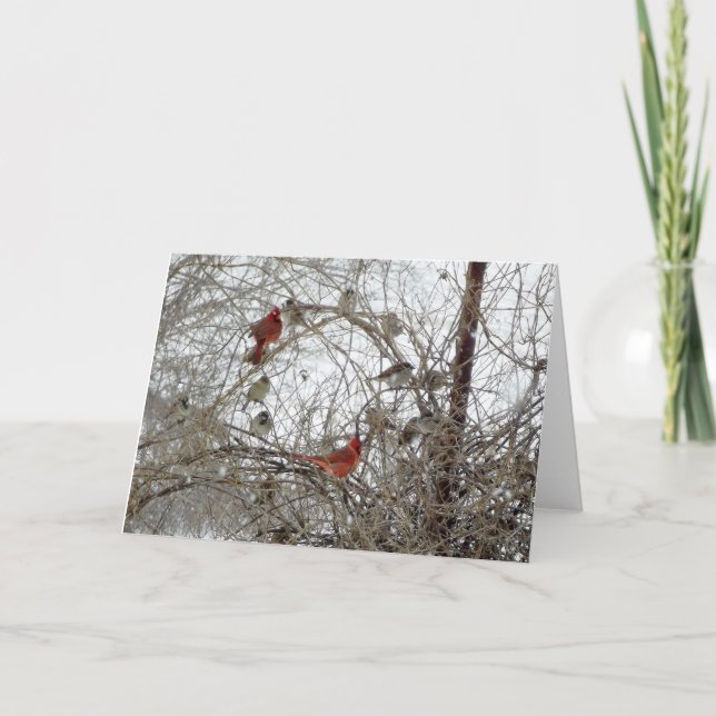 Cartes Pour Fêtes Annuelles Guirlande cardinale rouge (Devant)