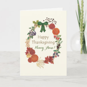 Cartes Pour Fêtes Annuelles Guirlande D'Automne De Thanksgiving
