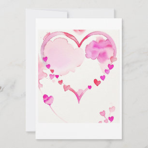 Cartes Pour Fêtes Annuelles Guirlande de cœurs rose pastel, décoration de la S