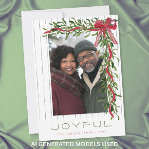 Cartes Pour Fêtes Annuelles Guirlande de gui joyeuse Photo de verdure Noël