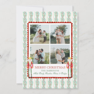 Cartes Pour Fêtes Annuelles Guirlande de Noël à l'aquarelle Casse-Noisette 4 P