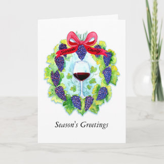 Cartes Pour Fêtes Annuelles Guirlande de Noël de raisins de cuve du comté de