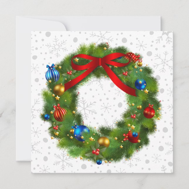 Cartes Pour Fêtes Annuelles Guirlande de Noël Festive personnalisée (Devant)